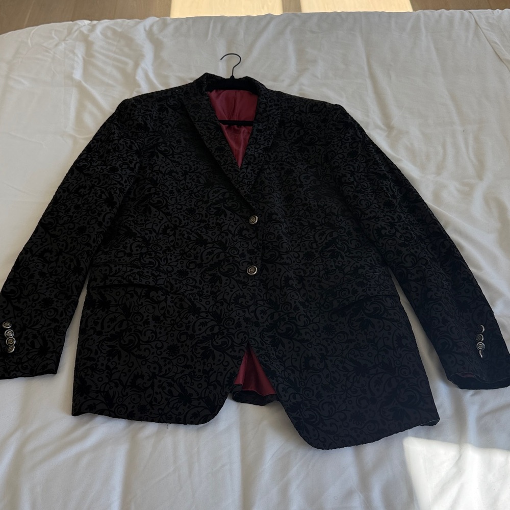 Valiant Black Blazer with Red Lining